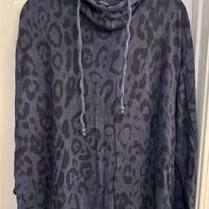 Blue Leopard Print Hoodie